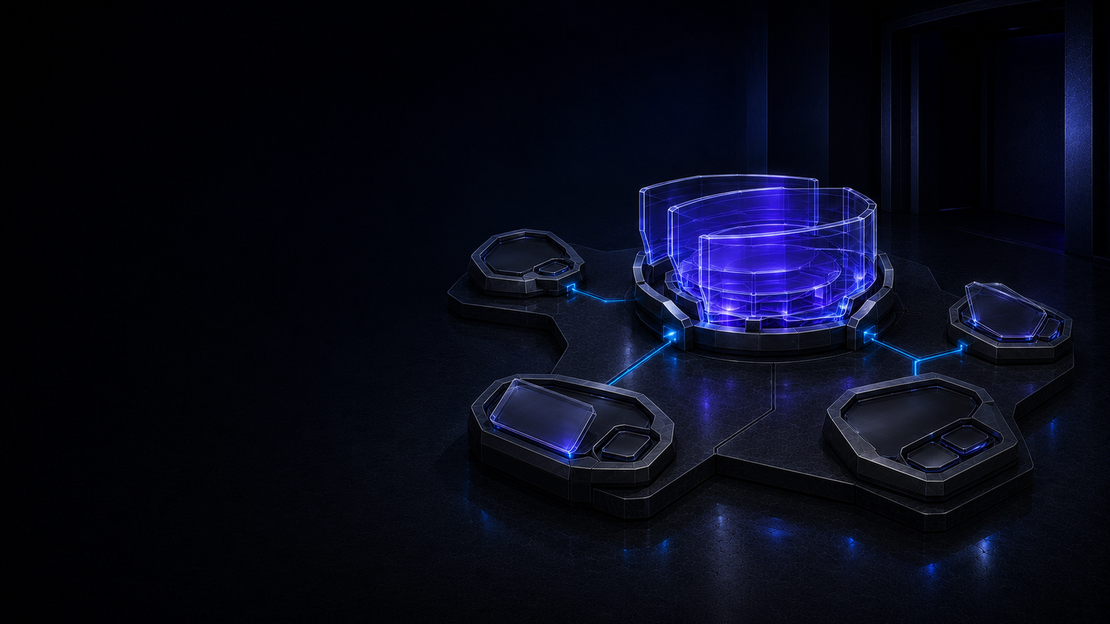 Conceptual optical-glass learning demonstration system connected to four workshop participation stations